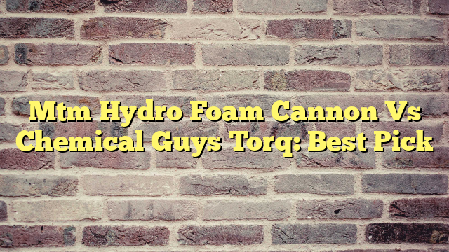 Mtm Hydro Foam Cannon Vs Chemical Guys Torq: Best Pick