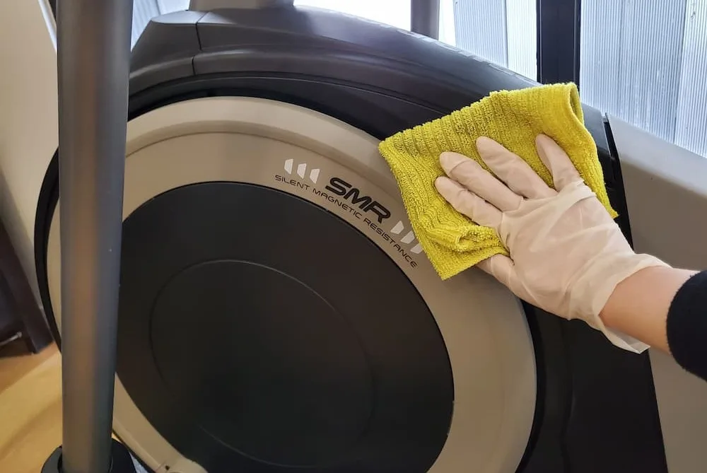 Cleaning elliptical machine