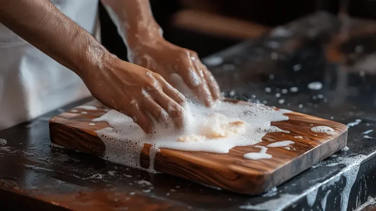 how to clean a wooden cutting board