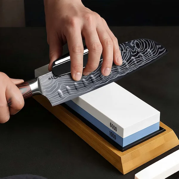 how to sharpen a santoku knife