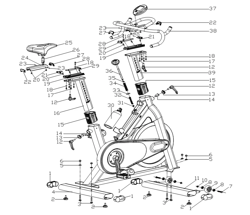 spin bike dimensions