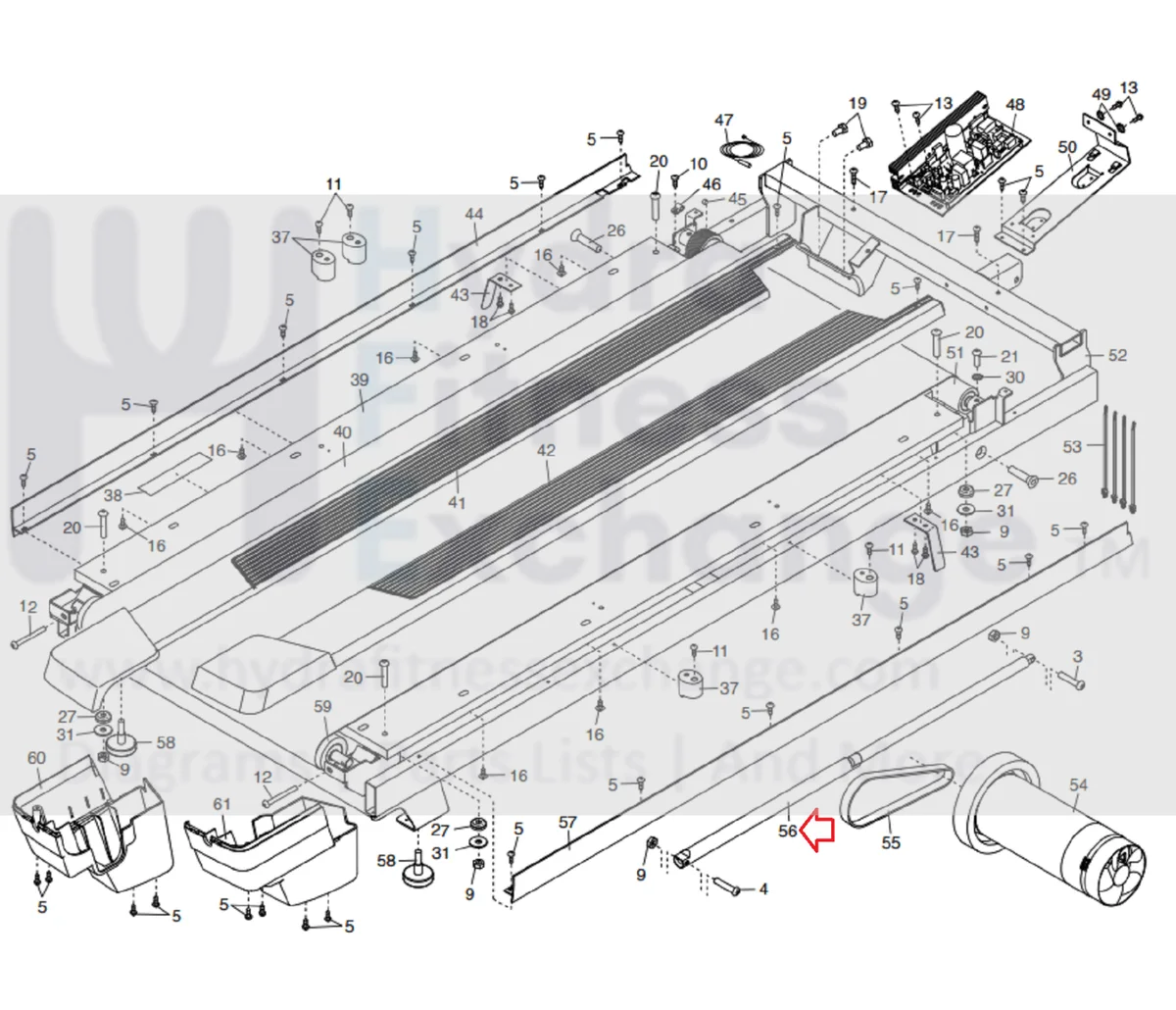 treadmill deck release latch