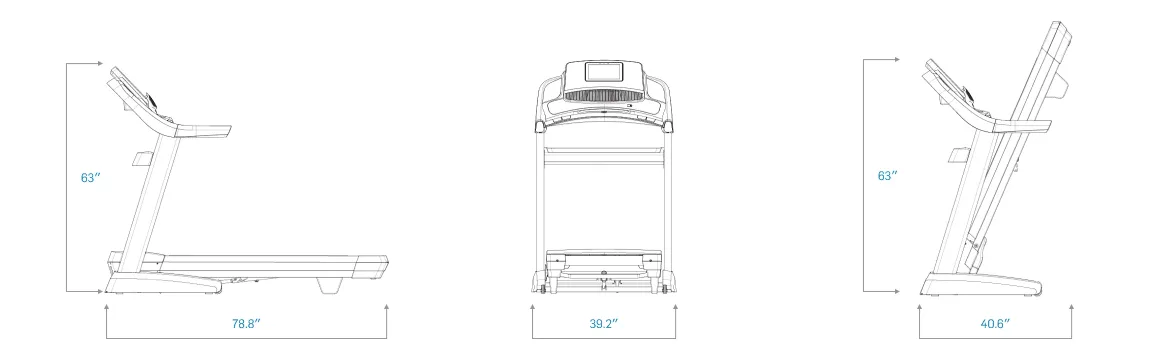 treadmill deck size